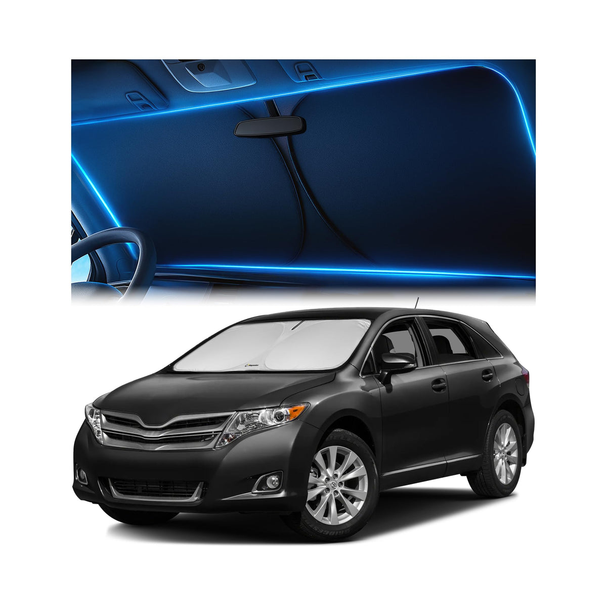 Magnelex Windshield Sun Shade for Kia K5 2021-2026 / Hyundai Sonata 2020-2026, Foldable Car Window Sunshade, Heat & UV Visor Cover, Reflective Front Shades Accessories