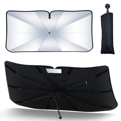 FLORICH Car Windshield Sunshade Reflective Car Sun Protection Blocks 99% Heat & Keeps Interior Cool Foldable Sun Visor Cover Universal Fits Cars, SUVs&Trucks for Summer60 L x 33" W