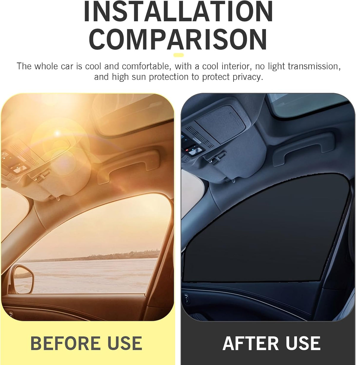 4PCS Auto Window Shade, Magnetic Side Window Sun Shade, Block Light Car Window Covers, Heat Insulation and UV Protection Car Curtain, Universal Interior Accessories