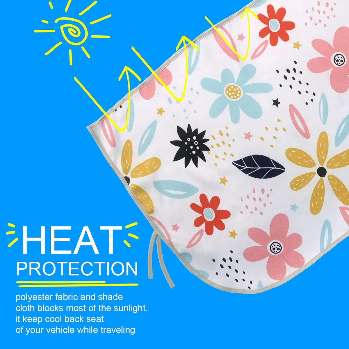Car Window Shades for Side Windows Baby and Kids,Car Back Window Sun Shade Covers,Strong Magnetic Sunshades Curtains for Truck,27.5" x 19.5" (Flower)