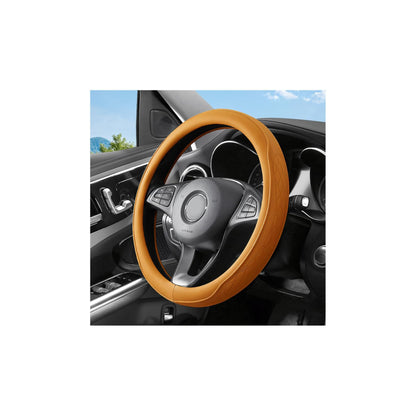 Zpana 14.5-15" Car Steering Wheel Cover, Breathable Soft Leather, White