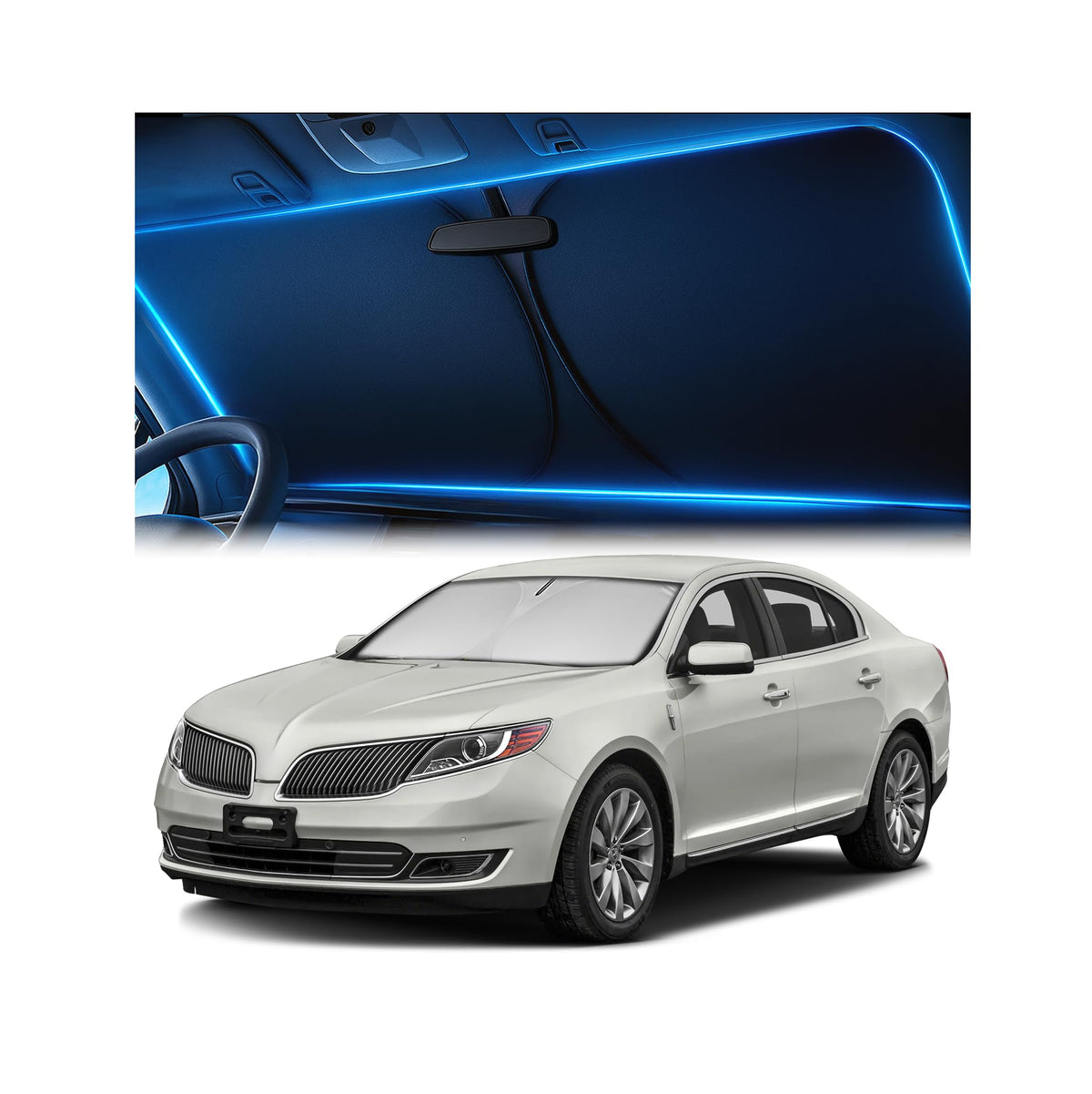 Magnelex Windshield Sun Shade for Kia K5 2021-2026 / Hyundai Sonata 2020-2026, Foldable Car Window Sunshade, Heat & UV Visor Cover, Reflective Front Shades Accessories