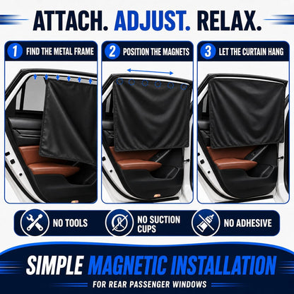 Magnetic Car Window Shades, Blackout UV Protection, 2 Pack