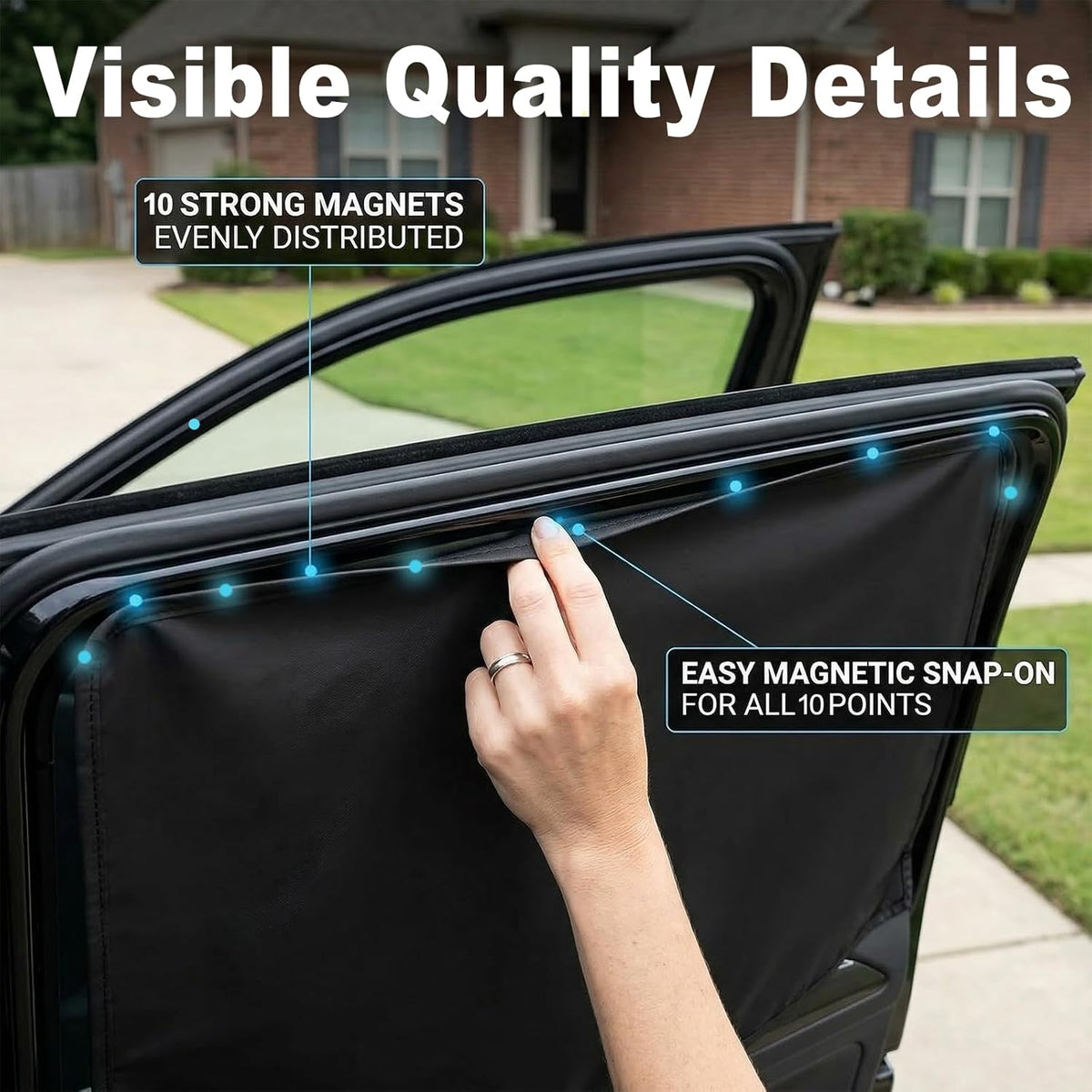 Car Window Shades, Magnetic Blackout Sun Shade Blinds, 4 Pack