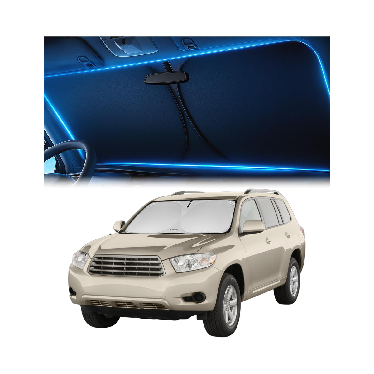Magnelex Windshield Sun Shade for Kia K5 2021-2026 / Hyundai Sonata 2020-2026, Foldable Car Window Sunshade, Heat & UV Visor Cover, Reflective Front Shades Accessories