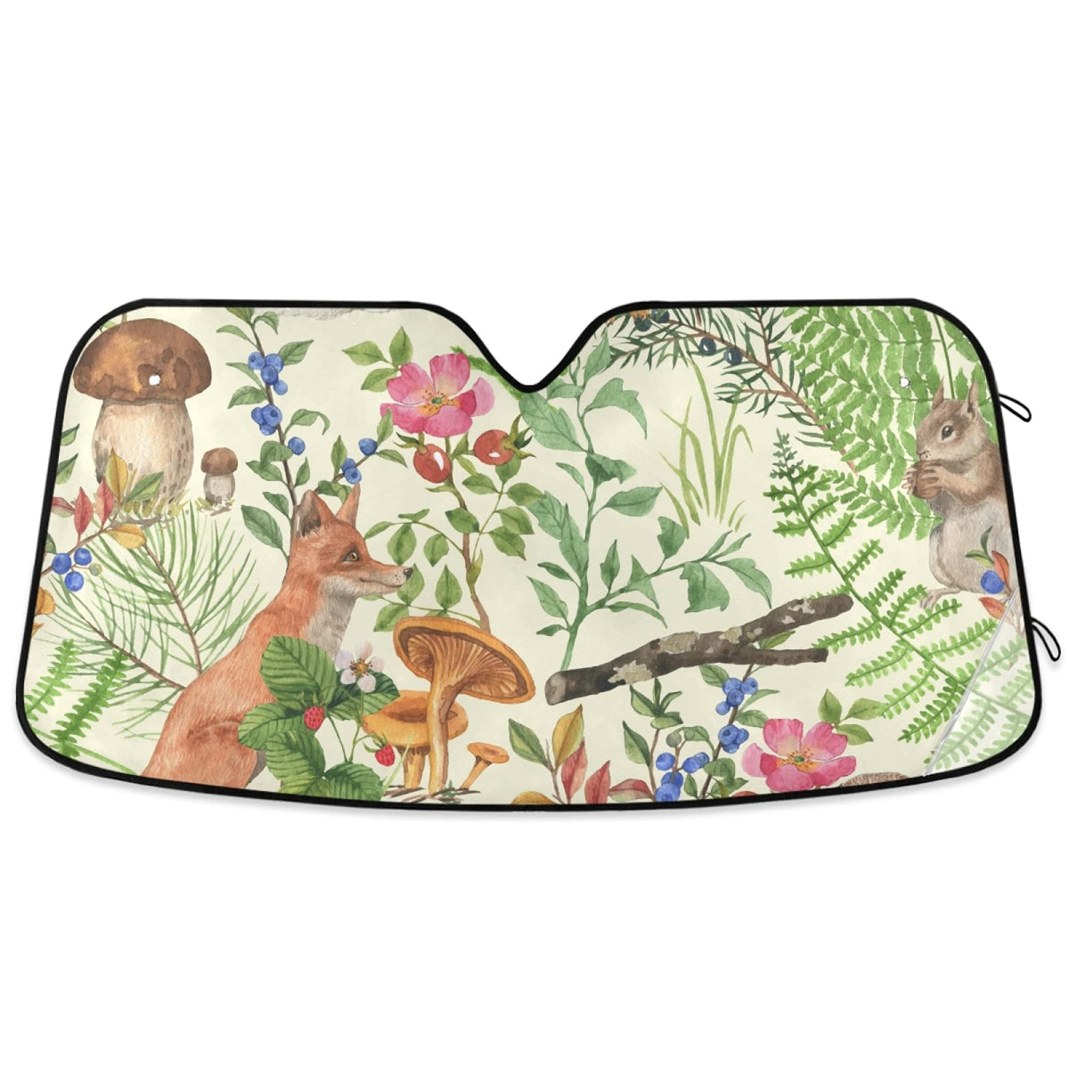 Black Leopard Car Windshield Sun Shade African Animal Skin Print Foldable UV Ray Sun Visor Protector Sunshade to Keep Your Vehicle Cool (51" x 27")