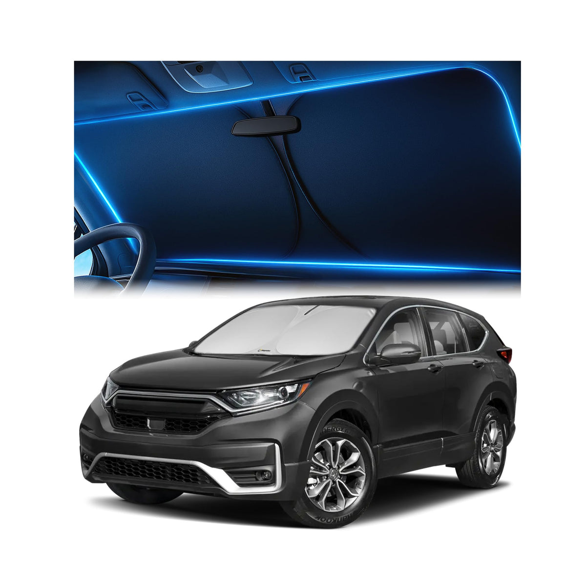 Magnelex Windshield Sun Shade for Kia K5 2021-2026 / Hyundai Sonata 2020-2026, Foldable Car Window Sunshade, Heat & UV Visor Cover, Reflective Front Shades Accessories