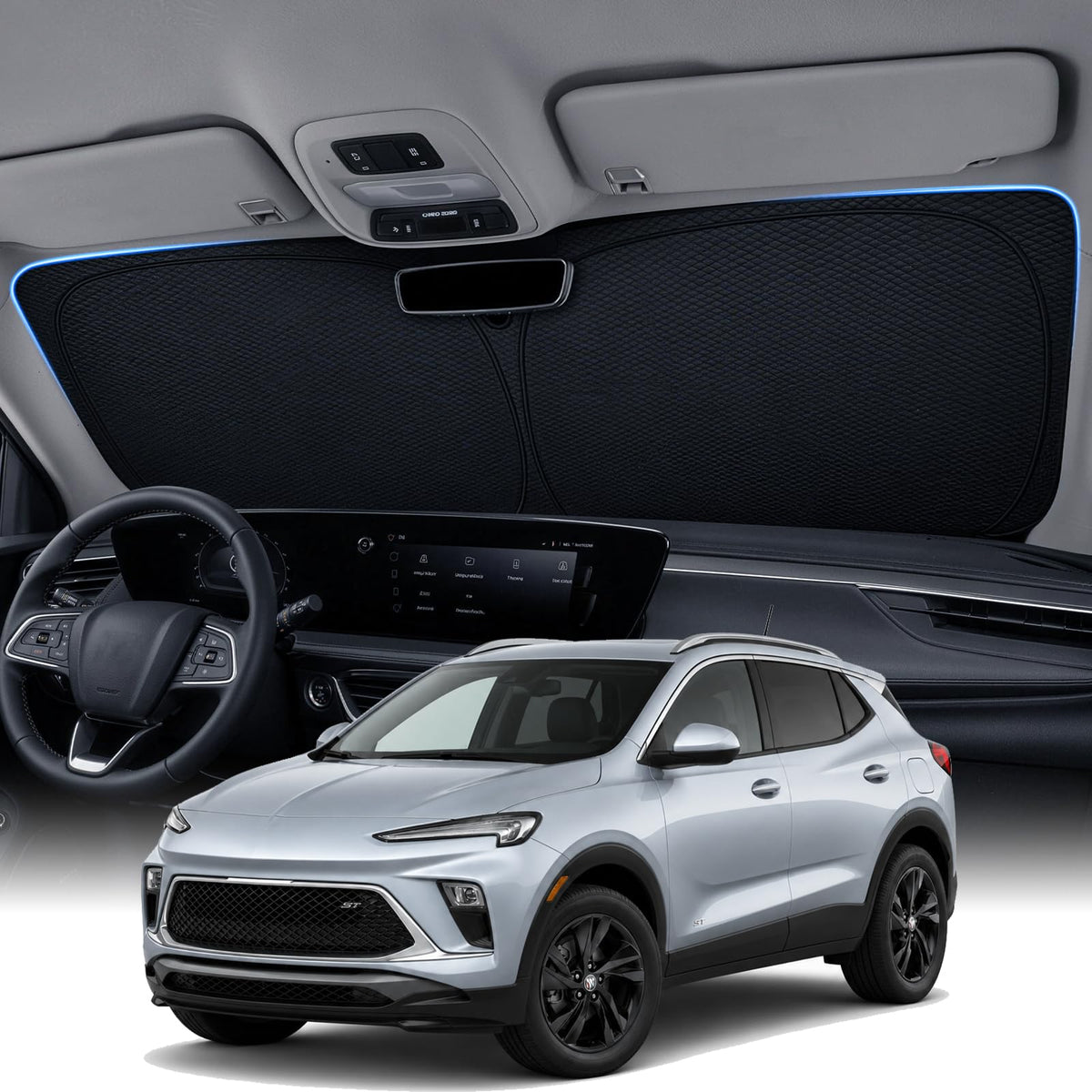 Zanch Custom Windshield Sun Shade for Nissan Altima 2019-2026, 7-Layer UV & Heat Block, 3D Laser Scanned, Interior Protection, Keep Car Cooler, Foldable Car Accessories