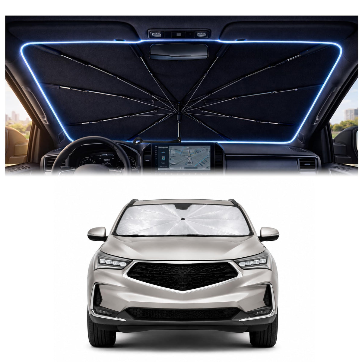 Car Windshield Sun Shade Umbrella for Mercedes Benz GLE 2020-2026
