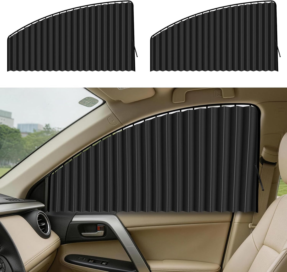 ZATOOTO Car Magnetic Side Window Sun Shades, Car Sunshades Curtains, 2 Pack