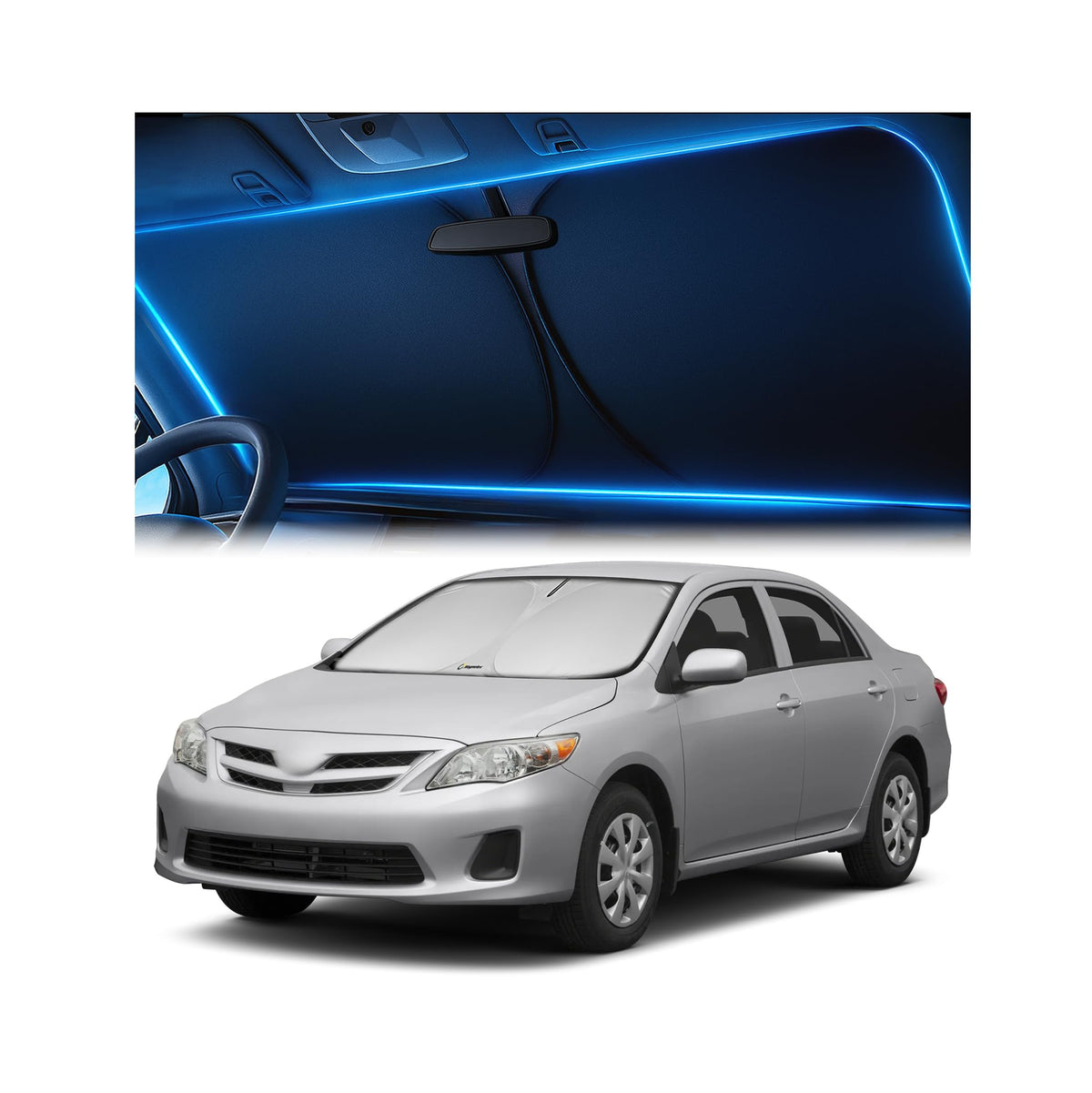 Magnelex Windshield Sun Shade for Kia K5 2021-2026 / Hyundai Sonata 2020-2026, Foldable Car Window Sunshade, Heat & UV Visor Cover, Reflective Front Shades Accessories