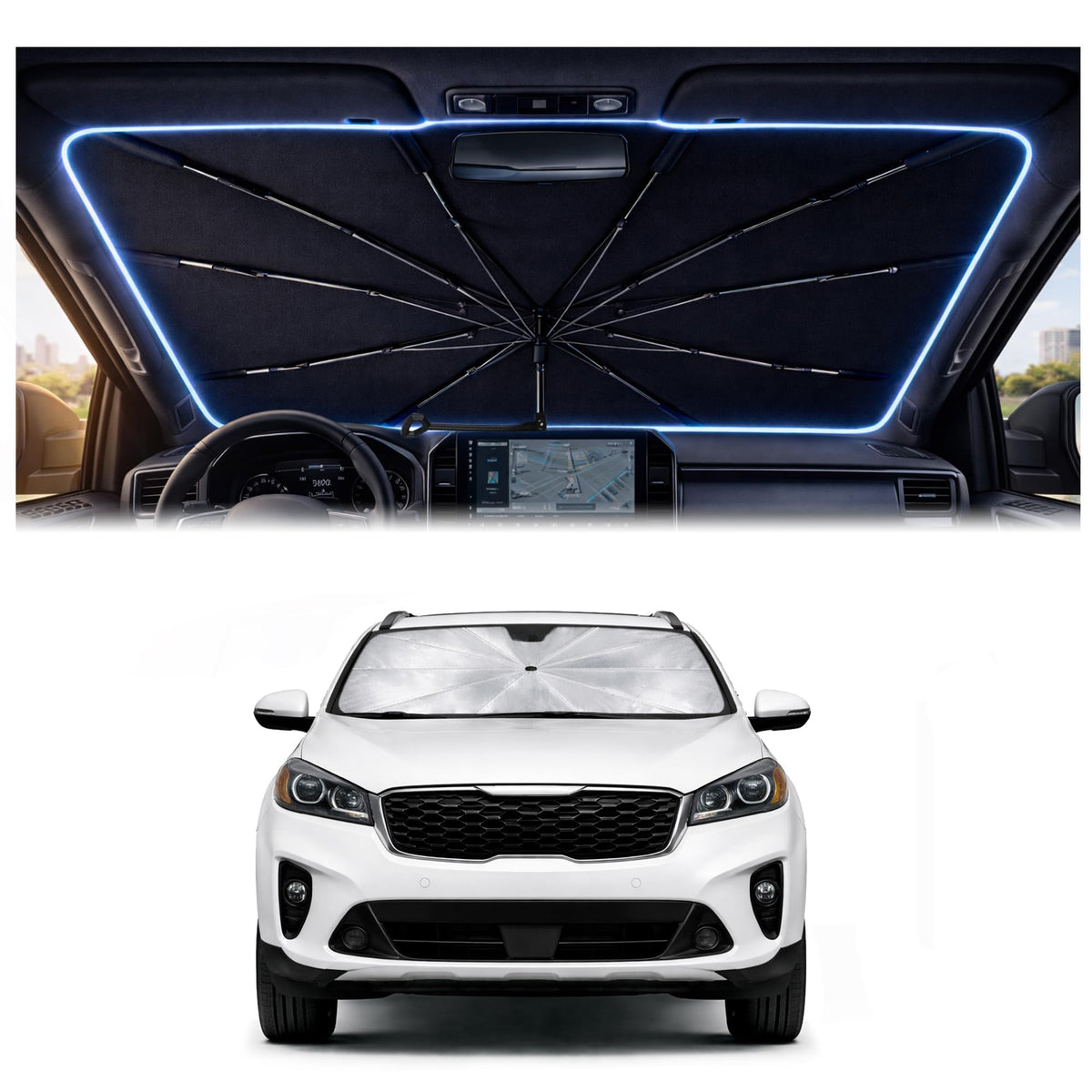 Car Windshield Sun Shade Umbrella for Mercedes Benz GLE 2020-2026