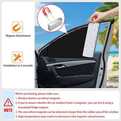 ZATOOTO Magnetic Car Window Shade for Side Window Car Privacy Curtains 4pcs