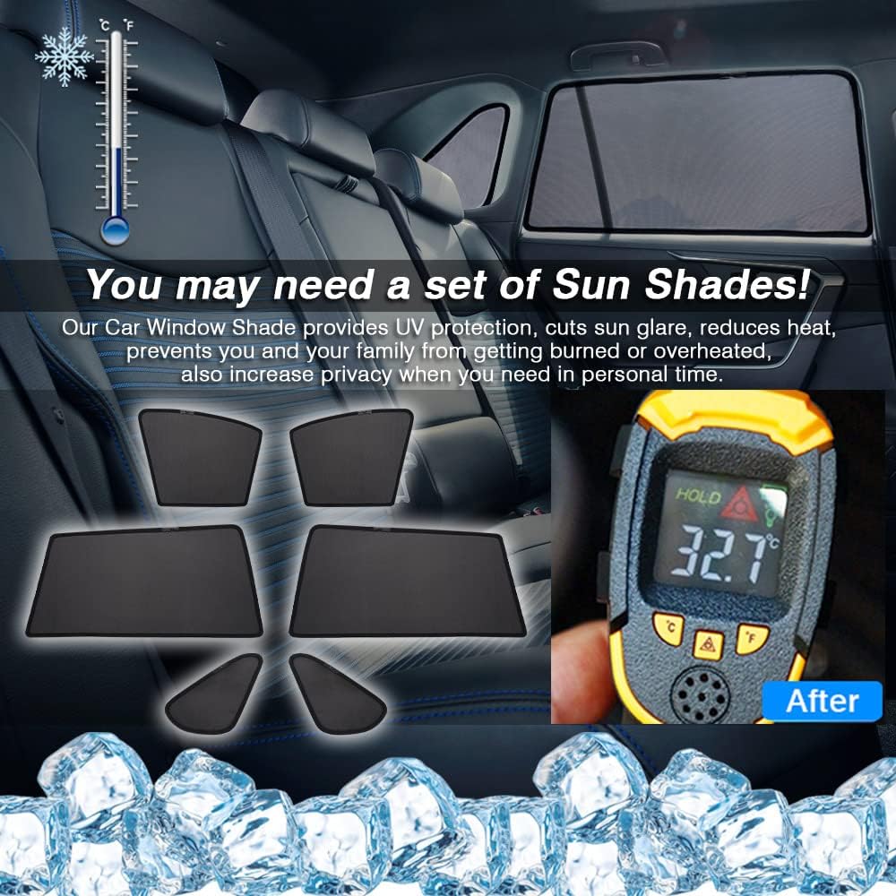 Powerty Car Window Shades for Toyota RAV4 2019-2025 Accessories Side Rear Window Covers Sunshade Magnetic Breathable Mesh Car Priavcy Sun Shades Curtains for Camping, Baby, Napping 6PCS