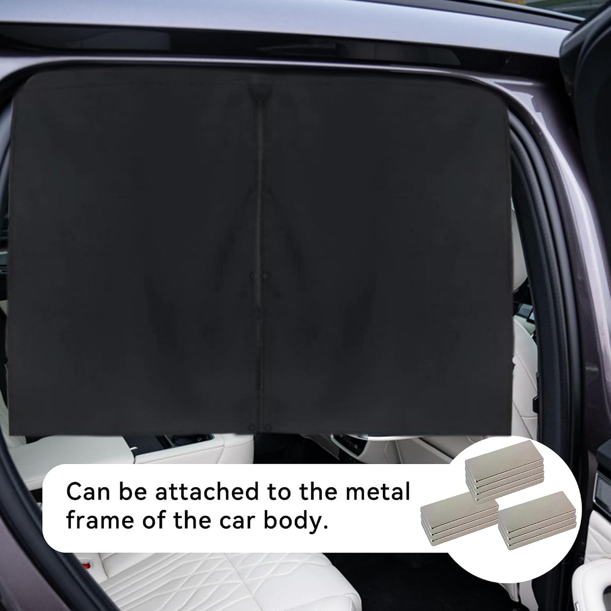 2PCS Car Window Shades, Magnetic Double Layer Window Screen for Baby Protection, UV Protection Privacy Blackout Shade Car Window Covers, Universal Auto Sun Shade Curtains Accessories