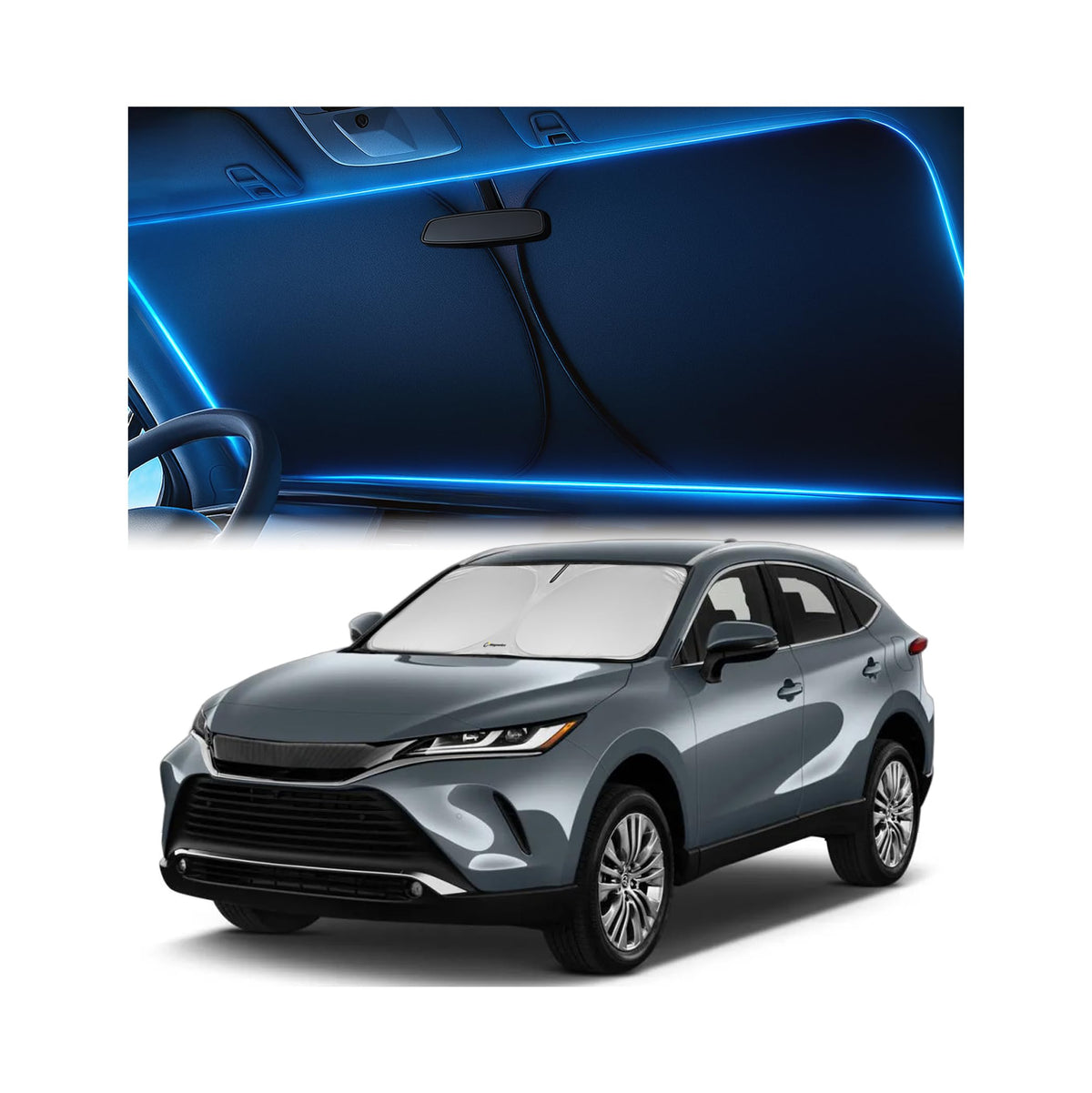 Magnelex Windshield Sun Shade for Kia K5 2021-2026 / Hyundai Sonata 2020-2026, Foldable Car Window Sunshade, Heat & UV Visor Cover, Reflective Front Shades Accessories