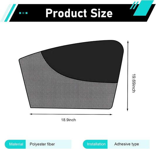 2 PCS Magnetic Car Side Window Shades, Mesh Sun Blocker Cover