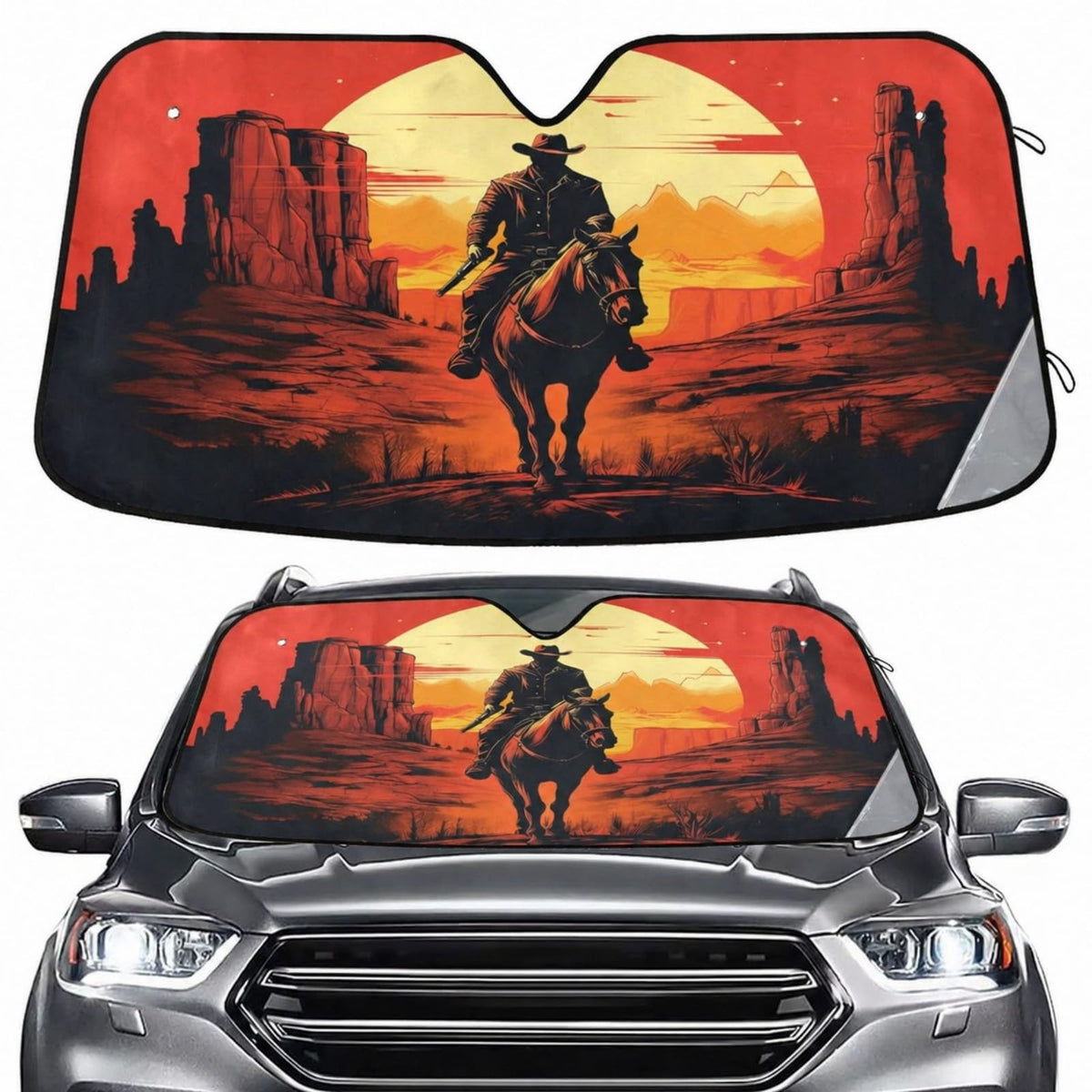 Sea Turtle Teal Windshield Sun Shade for Car Auto SUV Truck Foldable Front Window Sunshade Sun Visor Protector Block UV Rays Reflect Heat, 55" x 28"