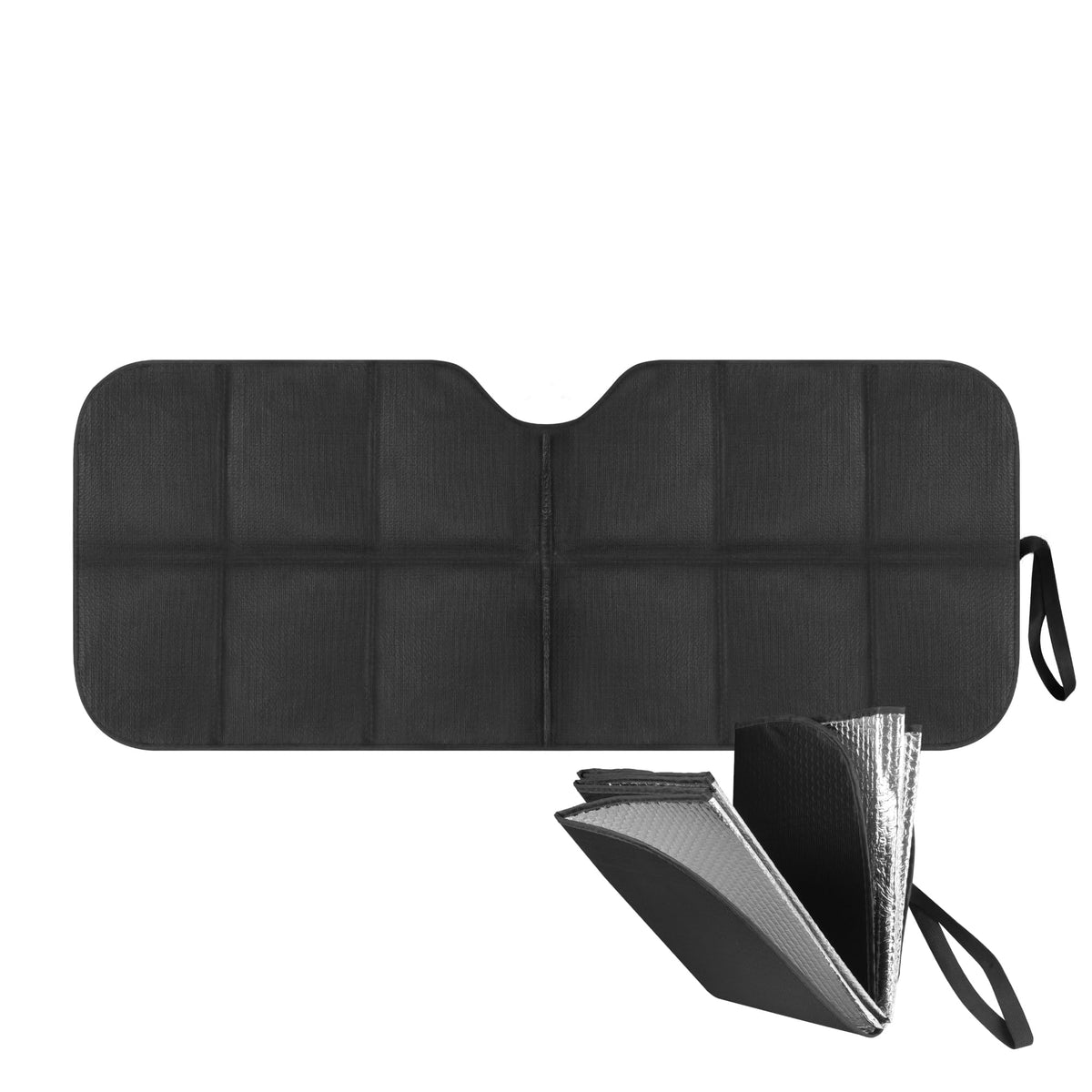Motor Trend Windshield Sunshade for Car, Truck & SUV, Black - Folding Sun Shade for Front Window, Auto Sun Visor Heat Protection, UV Rays Blocker (58 x 24 Inch)