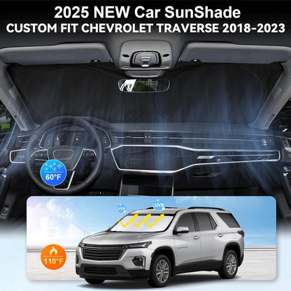 Windshield Sun Shade for Chevrolet Chevy Traverse LS, LT 2018-2026 Sunshade