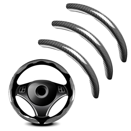 3pcs Universal Carbon Fiber Steering Wheel Cover - Anti-Slip & Segmented Design, Universal 99% Durable Steering Wheel Protector for Men and Women, Car Interior Accessory (Purple)