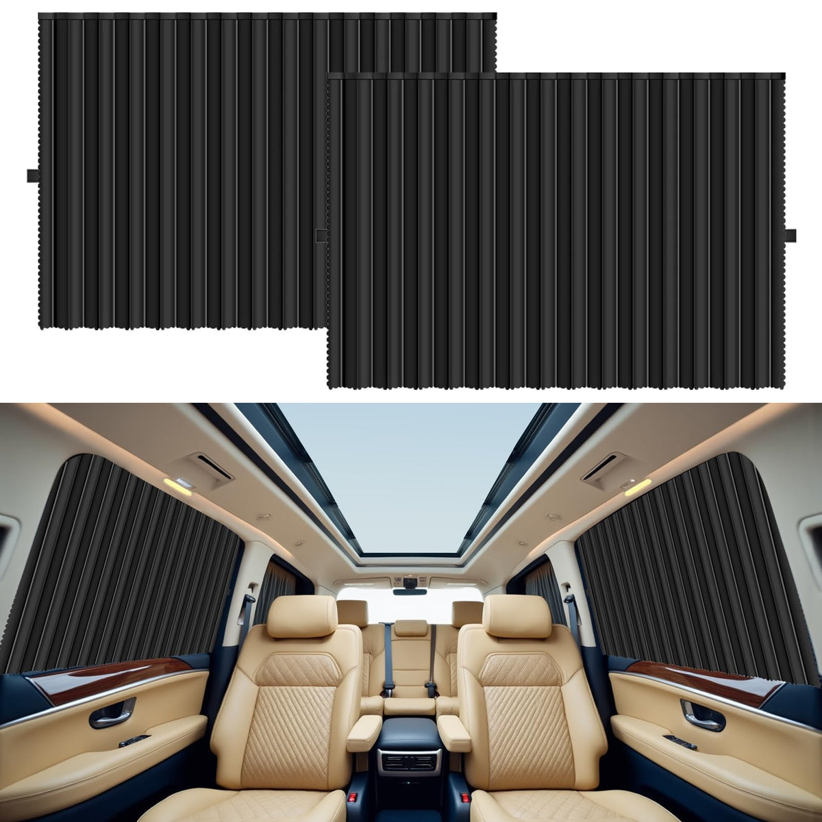 Magnetic Car Side Window Shades, 2Pack Car Privacy Curtains for Window