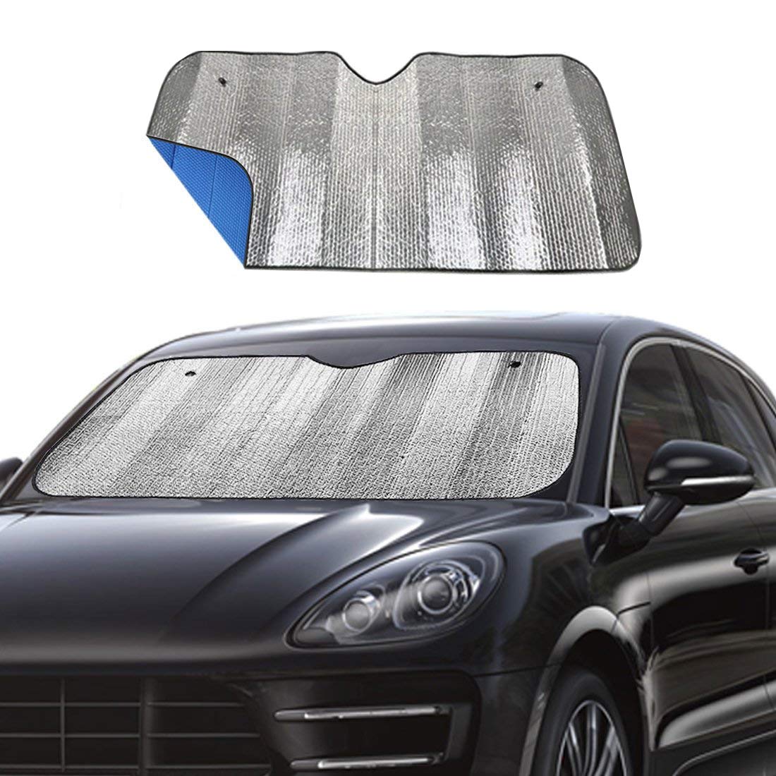 Big Ant Car Windshield Sunshade UV Ray Reflector Auto Window Sun Shade Visor Shield Cover, Keeps Vehicle Cool- Sliver (55" x 27.5")