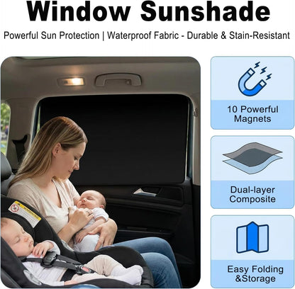 Car Window Shades, Magnetic Blackout Sun Shade Blinds, 4 Pack