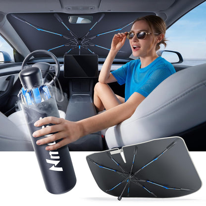 [Drive to Superior Coolness & Comfort] Nmoiss Ice Rib Windshield Sun Shade