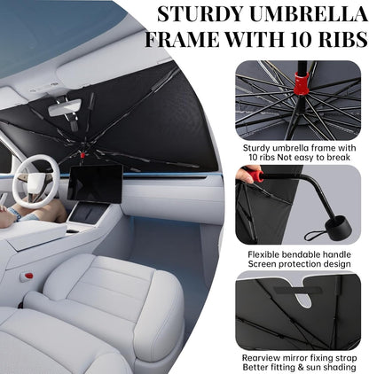 Car Window Shades & Windshield Sun Shade, Magnetic Car Sun Shade Set