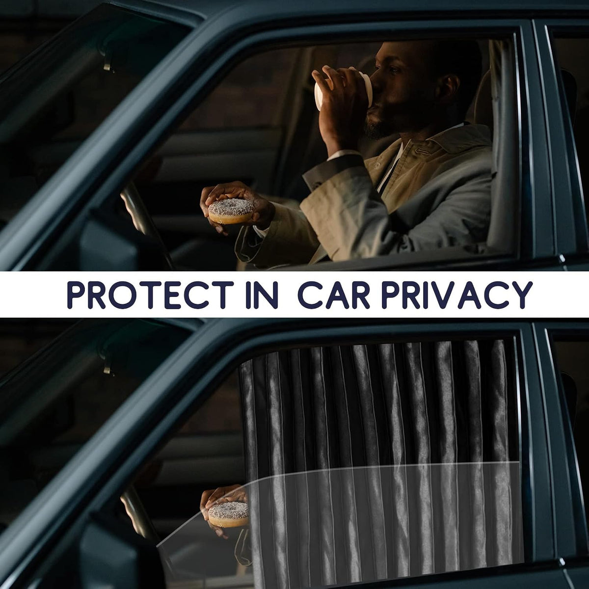 ZATOOTO Car Magnetic Side Window Sun Shades, Car Sunshades Curtains, 2 Pack
