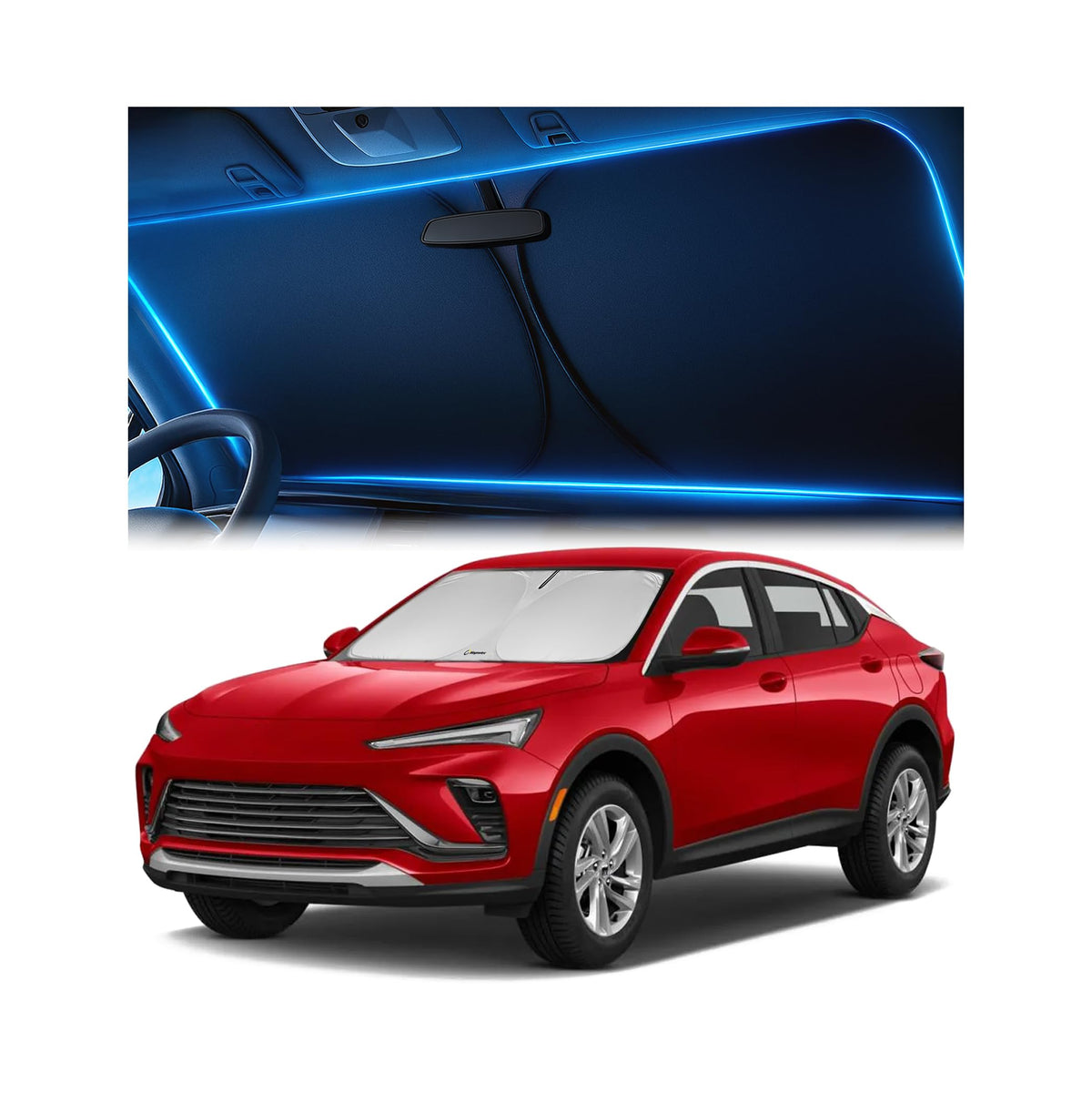 Magnelex Windshield Sun Shade for Kia K5 2021-2026 / Hyundai Sonata 2020-2026, Foldable Car Window Sunshade, Heat & UV Visor Cover, Reflective Front Shades Accessories