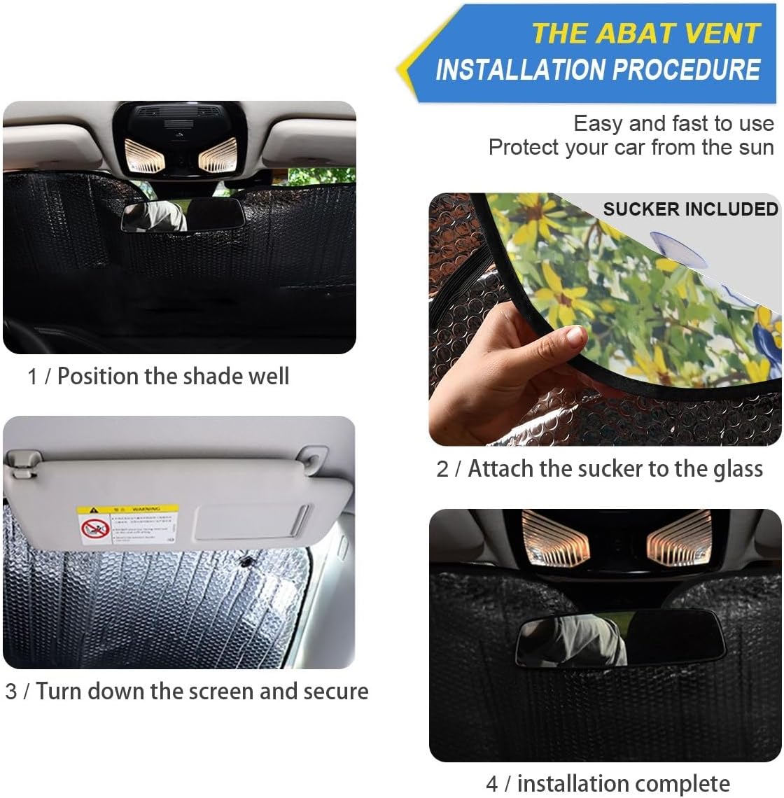 Car Windshield Sunshade Irises Vincent Van Gogh Pattern, Blocks Sun Visor Protector Foldable Sun Shield Keep Your Vehicle Cool, Fits Windshields of Most Sizes