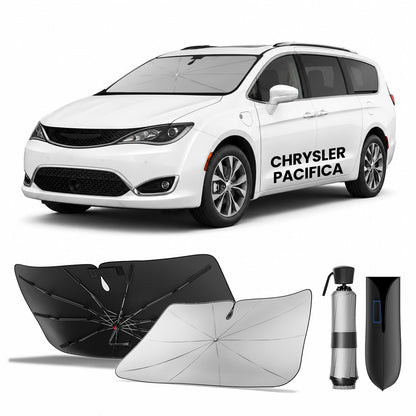 for Chevrolet Tahoe & Traverse 2010-2026 | Zanch Windshield Sun Shade Umbrella [99% UV Protection, Up to 75℉ Cooler] Snug Fit, Scratch-Free, Built to Last, Foldable Front Sunshade Umbrella