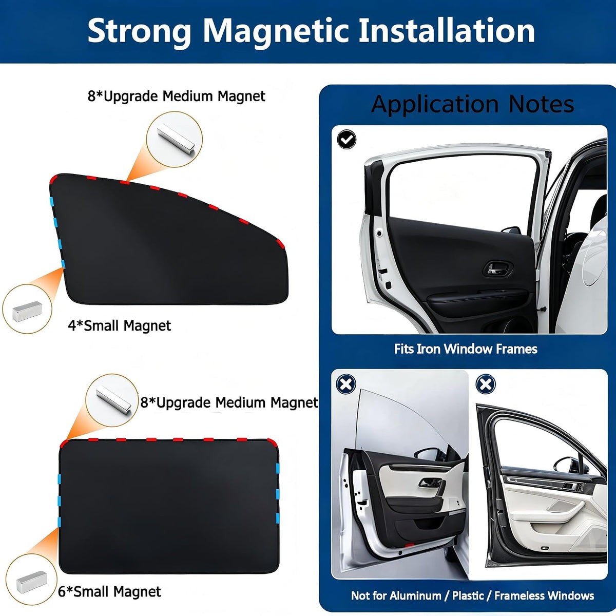 Universal Side Window Sunshades, 4PCS Privacy Window Covers