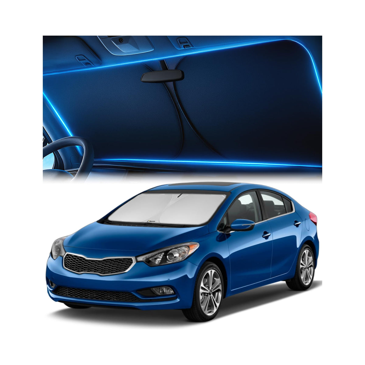 Magnelex Windshield Sun Shade for Kia K5 2021-2026 / Hyundai Sonata 2020-2026, Foldable Car Window Sunshade, Heat & UV Visor Cover, Reflective Front Shades Accessories