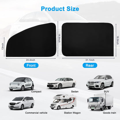 Ovege Blackout Car Window Curtains 4pcs Magnetic Privacy
