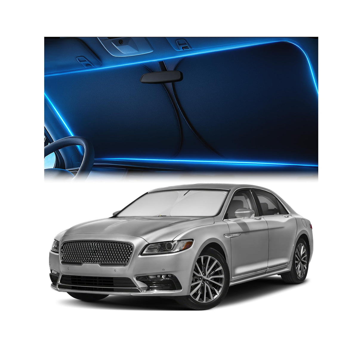 Magnelex Windshield Sun Shade for Kia K5 2021-2026 / Hyundai Sonata 2020-2026, Foldable Car Window Sunshade, Heat & UV Visor Cover, Reflective Front Shades Accessories