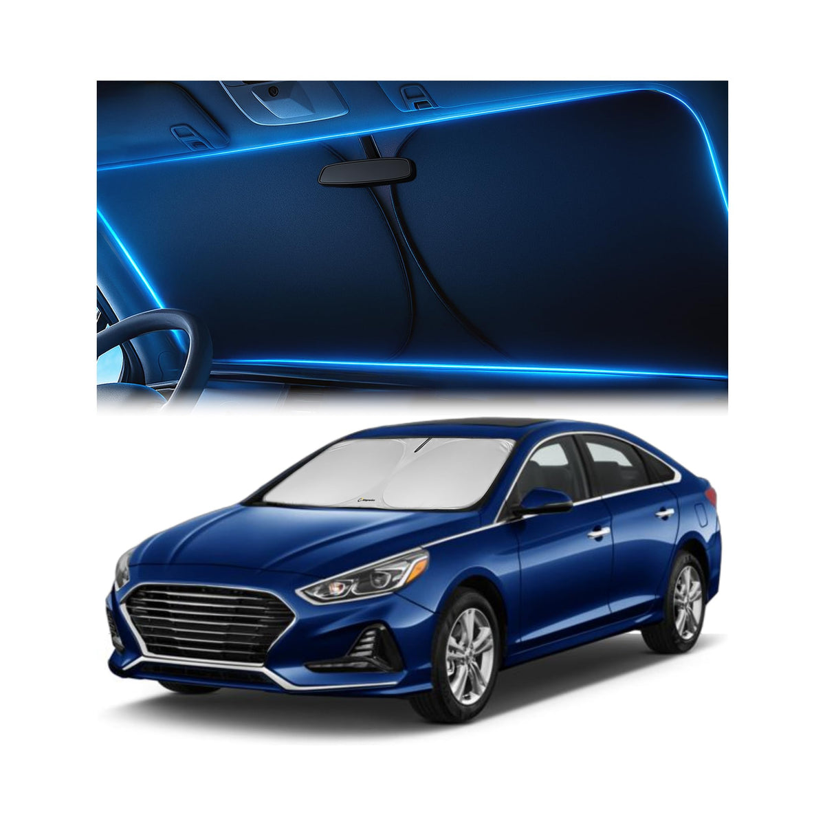Magnelex Windshield Sun Shade for Kia K5 2021-2026 / Hyundai Sonata 2020-2026, Foldable Car Window Sunshade, Heat & UV Visor Cover, Reflective Front Shades Accessories