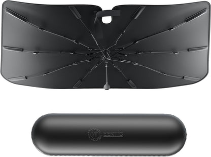 [2026 Upgrade] Weektic Windshield Sun Shade Umbrella, [Double Thickened Ice Crystal Coating] Sun & Heat Protection, Keep Vehicle Cool & Protect Interior, Zero Light Leakage Medium 57" L x 31" W