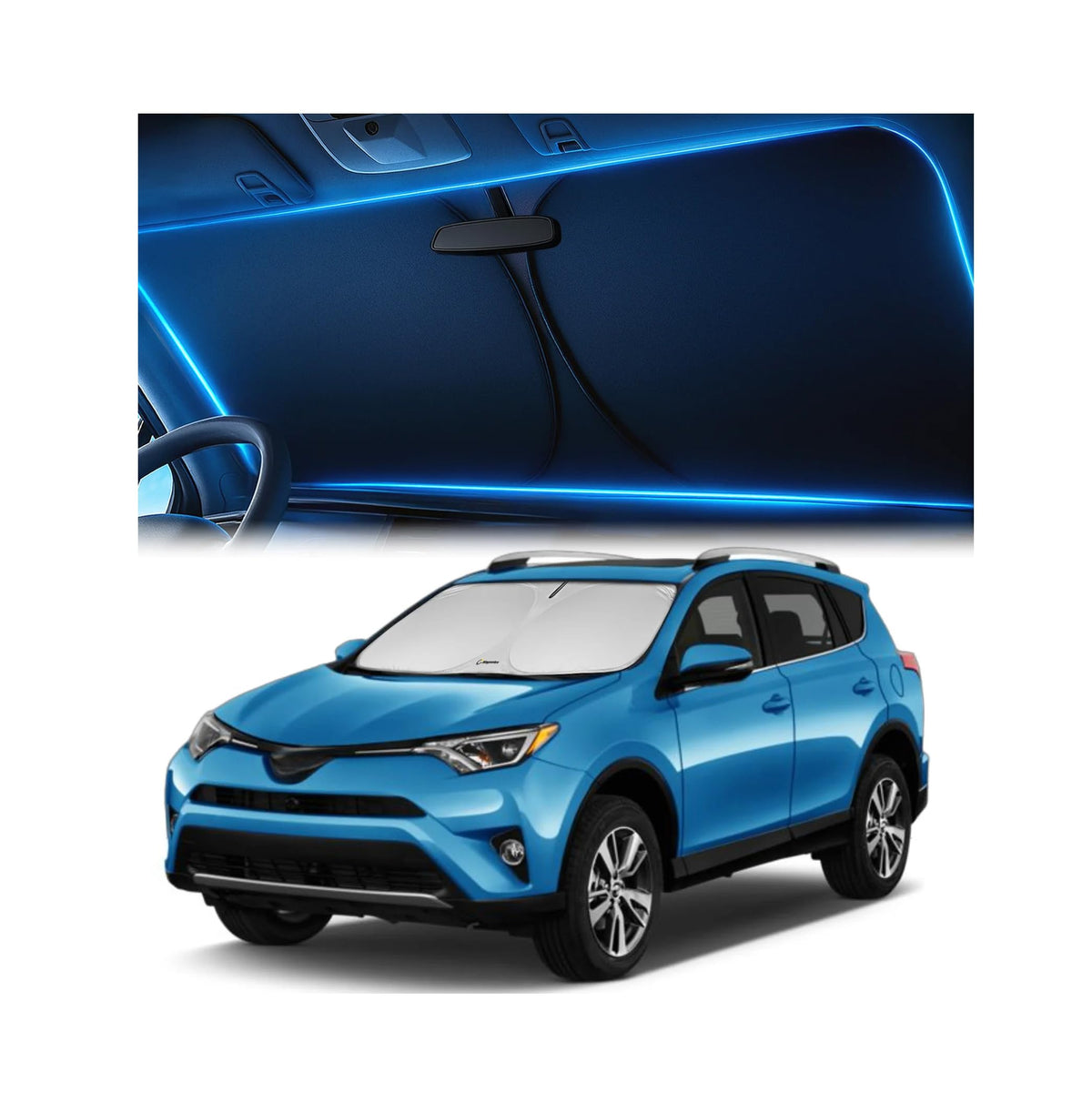 Magnelex Windshield Sun Shade for Kia K5 2021-2026 / Hyundai Sonata 2020-2026, Foldable Car Window Sunshade, Heat & UV Visor Cover, Reflective Front Shades Accessories