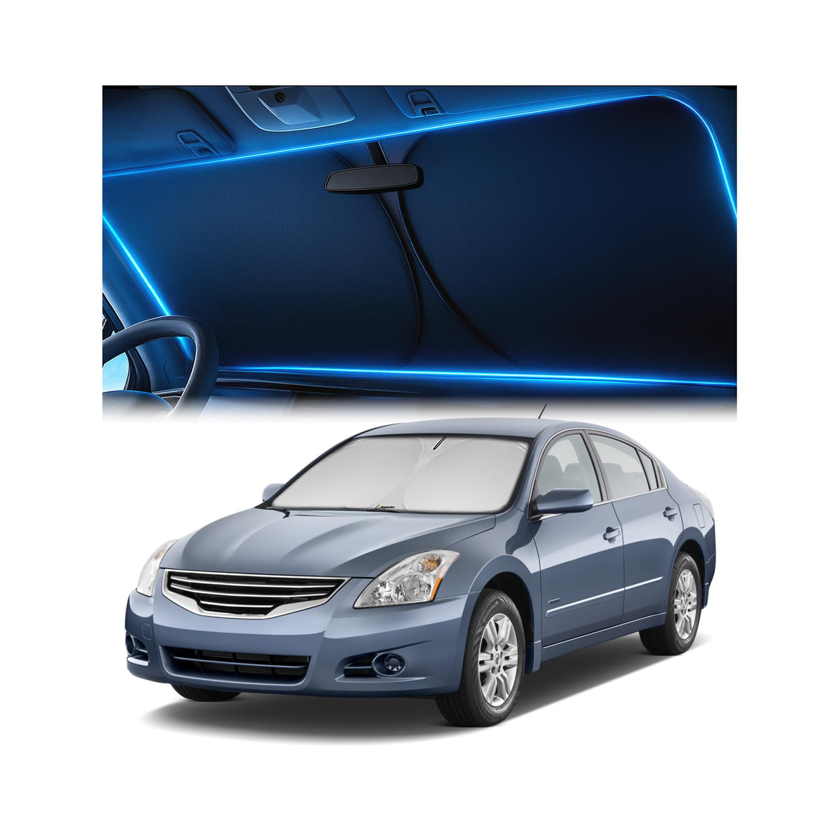 Magnelex Windshield Sun Shade for Kia K5 2021-2026 / Hyundai Sonata 2020-2026, Foldable Car Window Sunshade, Heat & UV Visor Cover, Reflective Front Shades Accessories