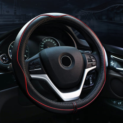 Valleycomfy Steering Wheel Covers Universal 15.75 inch - Genuine Leather