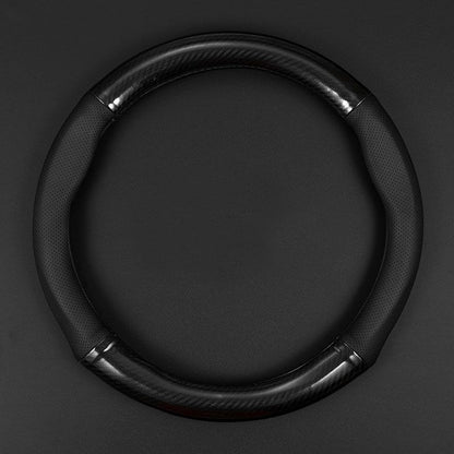 gunhunt 1 PC Car Breathable Steering Wheel Cover, Carbon Fiber Non-Slip Steering Wheel Protector, Wear -Resistant Steering Wheel Sleeve, Four Seasons Universal Steering Wheel Set (D -Shaped)