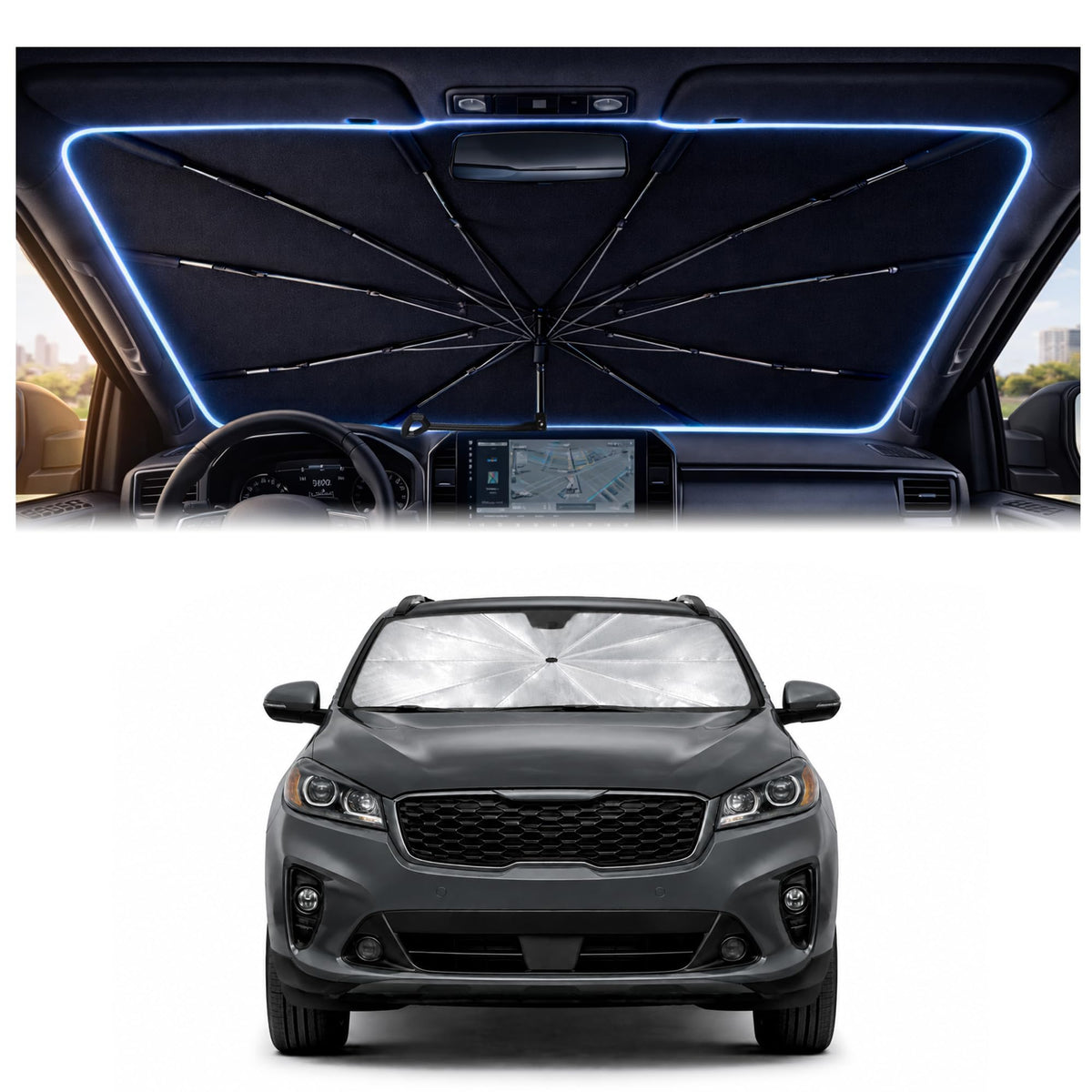 Car Windshield Sun Shade Umbrella for Mercedes Benz GLE 2020-2026