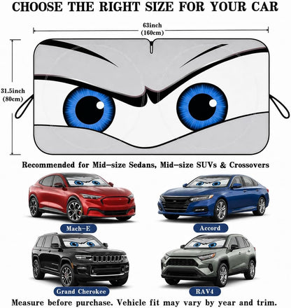 Car Windshield Sun Shade, Universal Fit Midsized Sedan SUV, Cool Gray