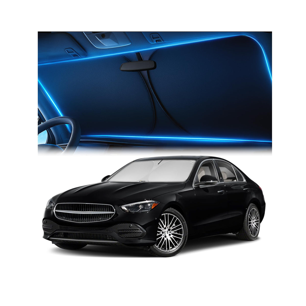 Magnelex Windshield Sun Shade for Kia K5 2021-2026 / Hyundai Sonata 2020-2026, Foldable Car Window Sunshade, Heat & UV Visor Cover, Reflective Front Shades Accessories