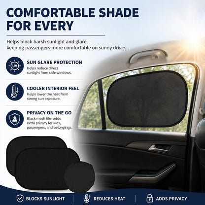 Static Cling Car Window Shades, UV Protection, 2 Pack
