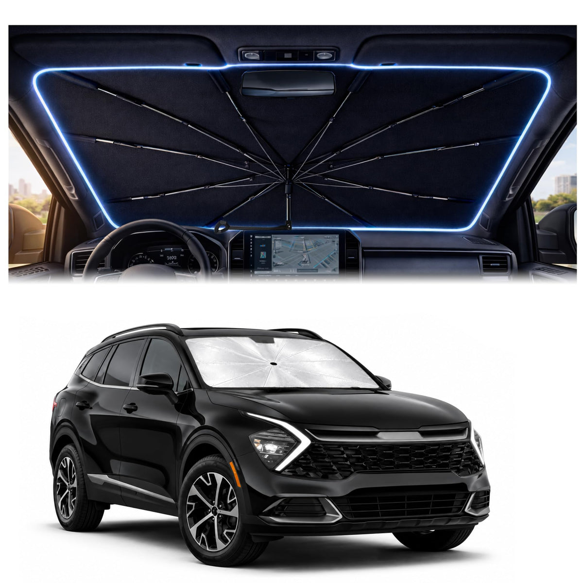 Car Windshield Sun Shade Umbrella for Mercedes Benz GLE 2020-2026