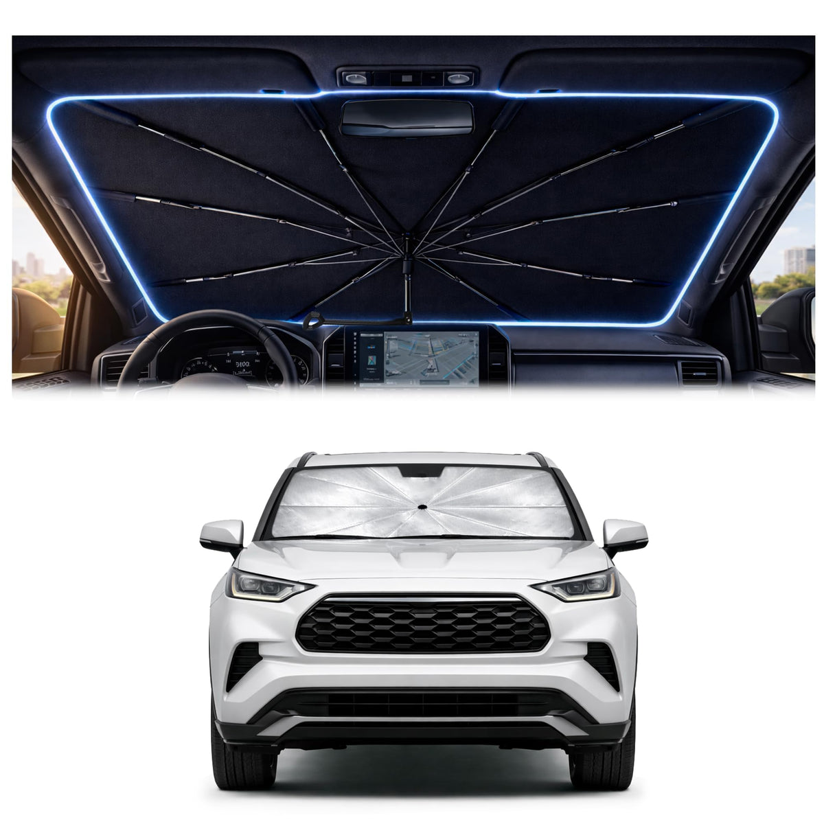 Car Windshield Sun Shade Umbrella for Mercedes Benz GLE 2020-2026